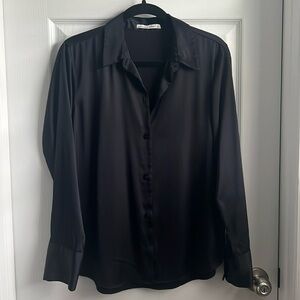 Abercrombie & Fitch Long Sleeve Satin Button-up Shirt
